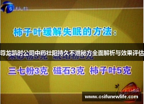 尊龙凯时公司中药壮阳持久不泄秘方全面解析与效果评估